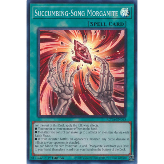 Succumbing-Song Morganite ROTA-EN065 Super Super Rare Yu-Gi-Oh Rage of the Abyss in Art