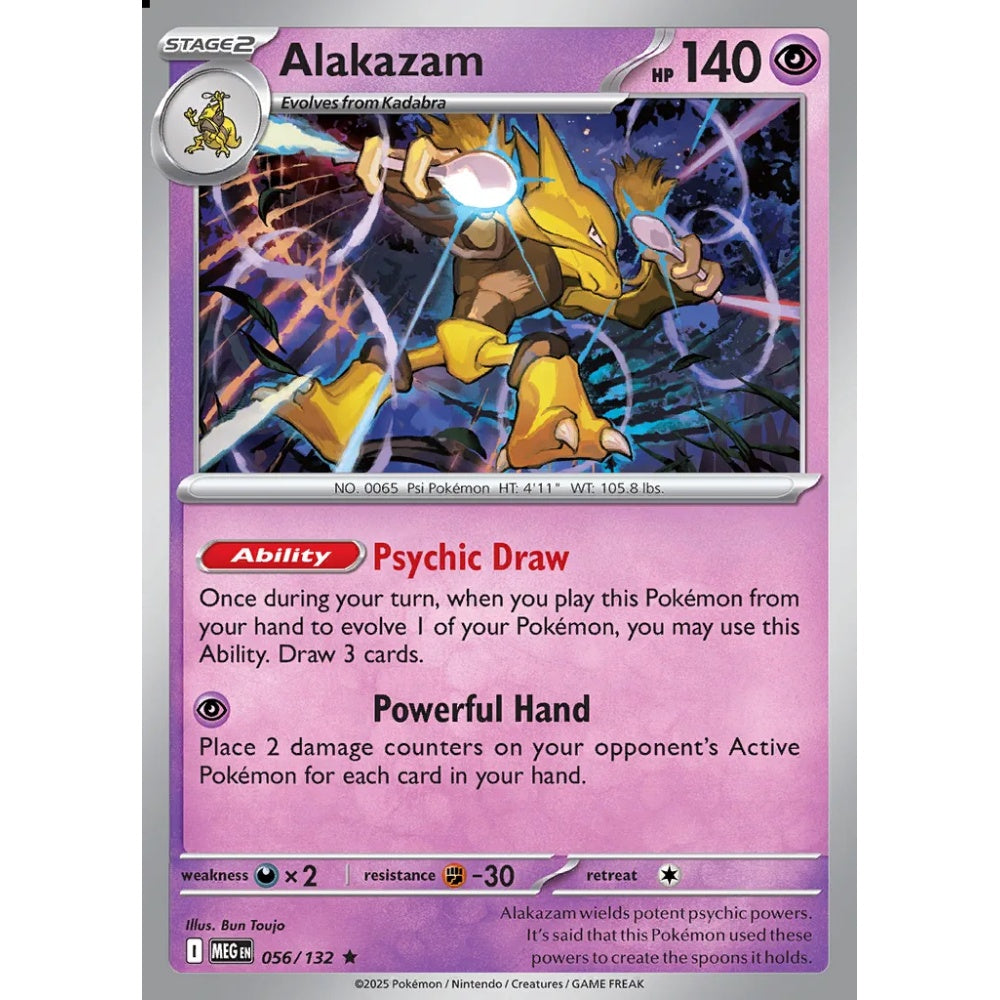 Alakazam Rare 056/132 Pokemon Card Game Mega Evolution