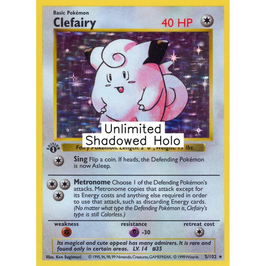 Clefairy Rare Holo 5/102 Pokemon Card Game Base Set