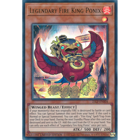 Legendary Fire King Ponix MP25-EN048 Starlight Starlight Rare Yu-Gi-Oh 2025 Mega-Pack Tin in Art