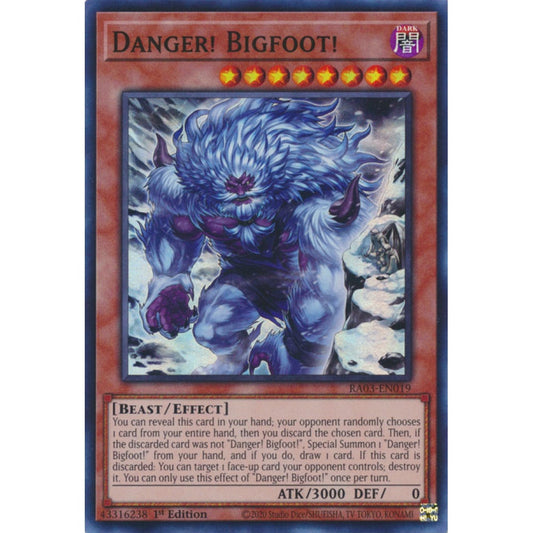 Danger! Bigfoot! RA03-EN019 Super Super Rare Yu-Gi-Oh Quarter Century Bonanza in Alt-Art Art