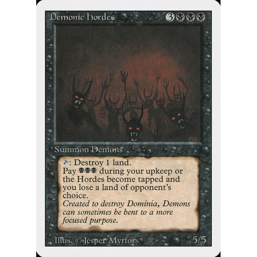 Demonic Hordes rare 104 Magic the Gathering Revised Edition