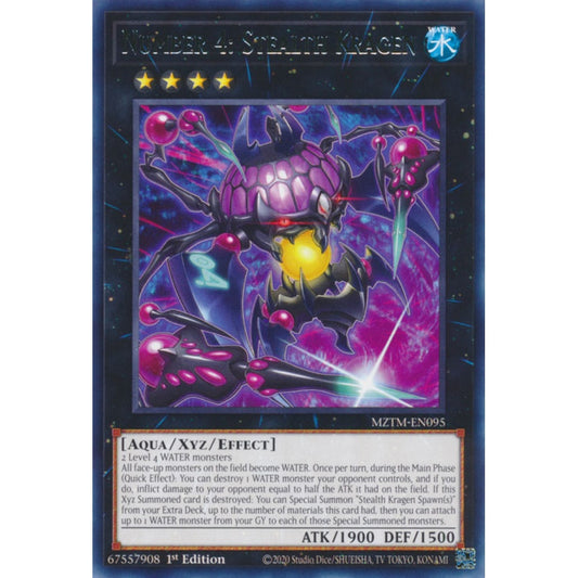 Number 4: Stealth Kragen MZTM-EN095 Rare Rare Yu-Gi-Oh Maze of the Master in Art