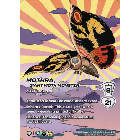 Mothra, Giant Moth Monster, 3/22, CH-ALT, UniVersus, Challengers Godzilla & Mothra, King Ghidorah & Rodan