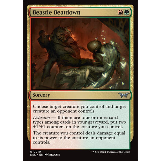 Beastie Beatdown, 210, uncommon, Magic: The Gathering, Duskmourn: House of Horror