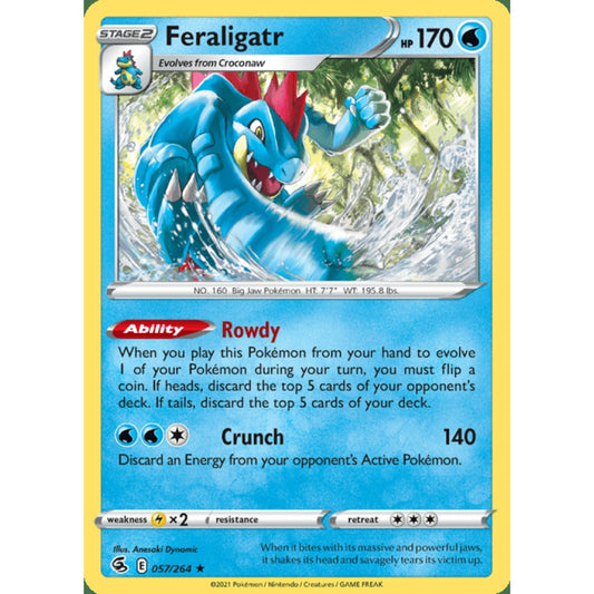 Feraligatr Holo Rare 057/264 Pokemon Card Game Fusion Strike