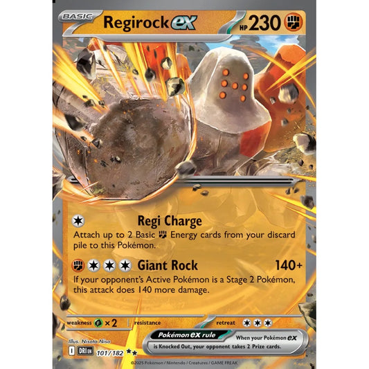 Regirock ex Double Rare 101/182 Pokemon Card Game Destined Rivals