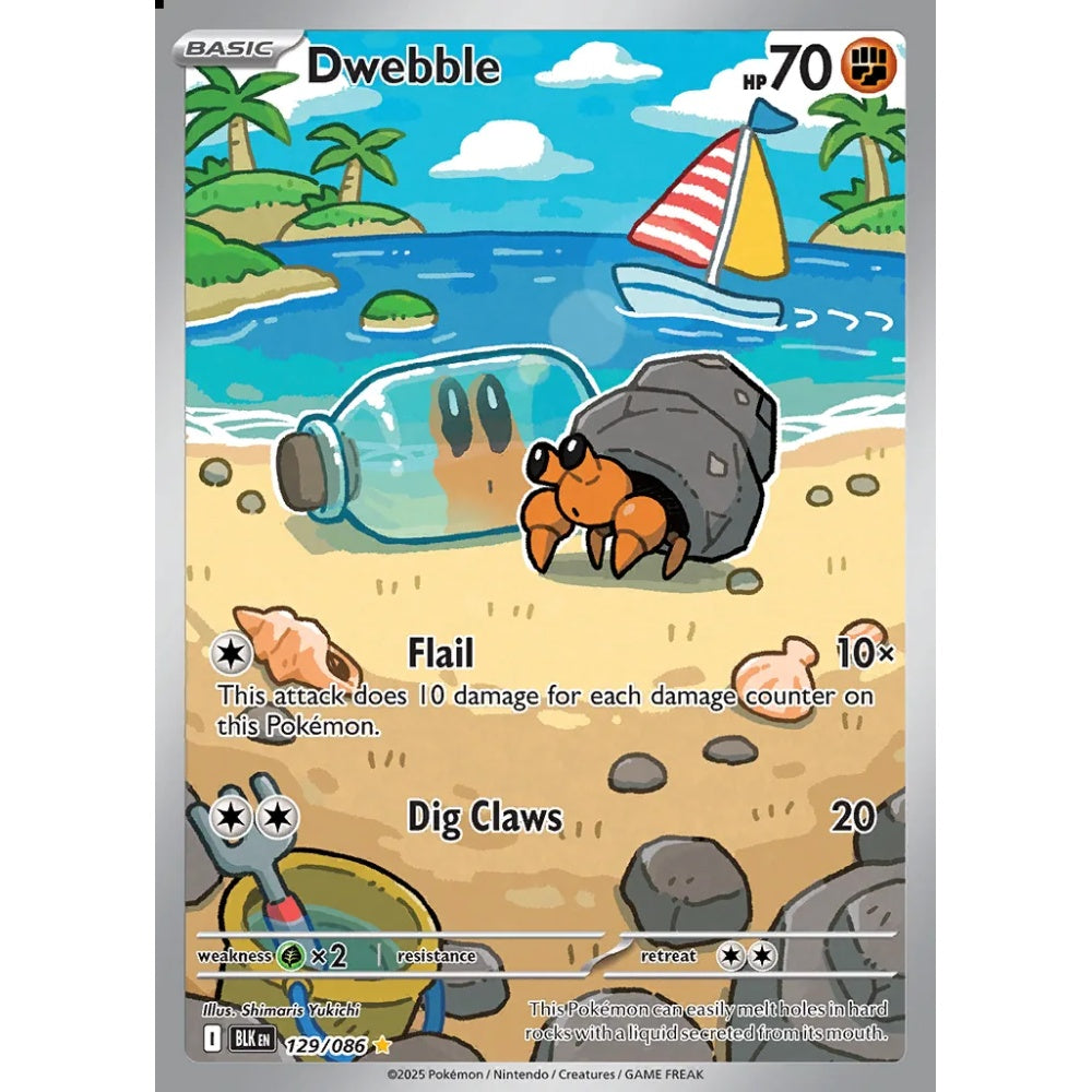 Dwebble Illustration Rare 129/086 Pokemon Card Game Black Bolt