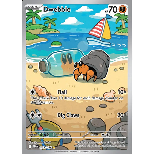 Dwebble Illustration Rare 129/086 Pokemon Card Game Black Bolt