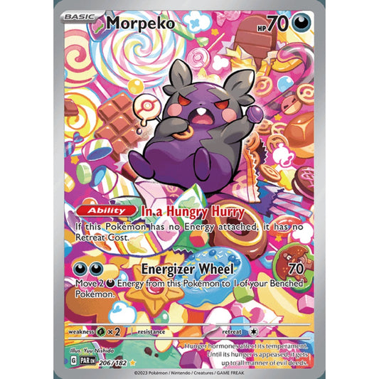Morpeko Illustration Rare 206/182 Pokemon Card Game Paradox Rift