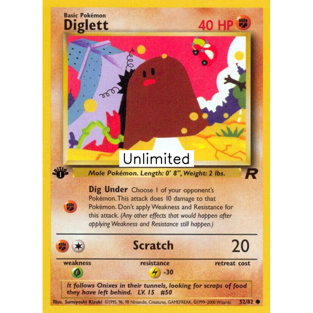 Diglett Common 52/82 Pokemon Card Game Team Rocket