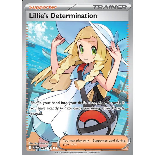 Lillie's Determination Ultra Rare 169/132 Pokemon Card Game Mega Evolution