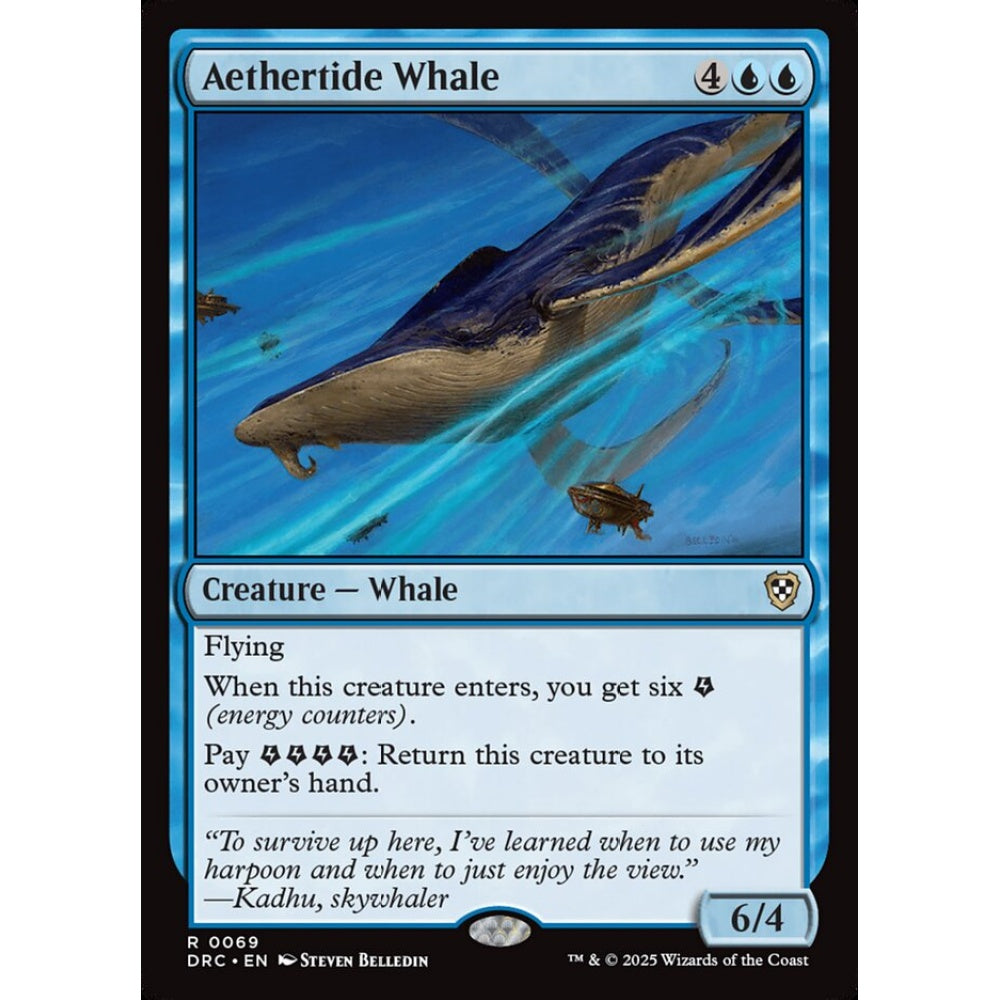 Aethertide Whale, 69, rare, Magic: The Gathering, Aetherdrift Commander