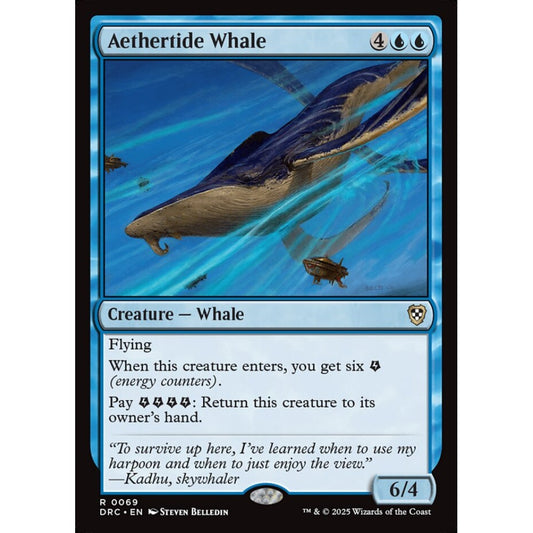 Aethertide Whale, 69, rare, Magic: The Gathering, Aetherdrift Commander