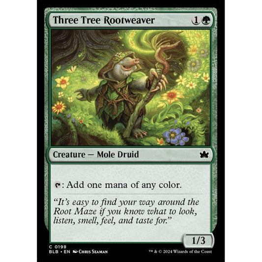 Three Tree Rootweaver, 198, common, Magic: The Gathering, Bloomburrow