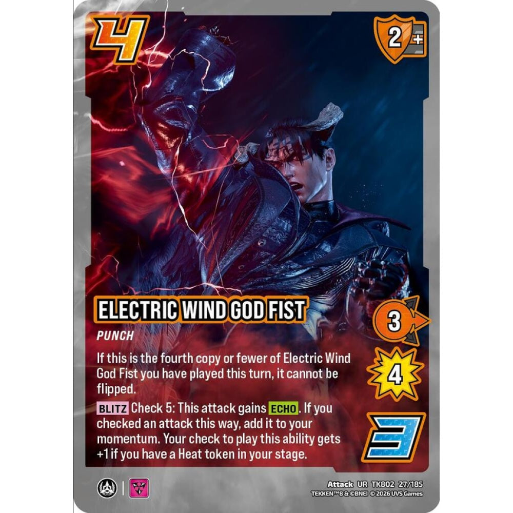 Electric Wind God Fist 27/185 TK802 Universus Tekken 8 Attack UR