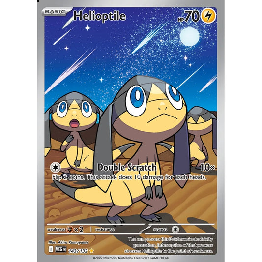 Helioptile Illustration Rare 143/132 Pokemon Card Game Mega Evolution