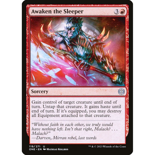Awaken the Sleeper, uncommon, 119, Magic the Gathering, Phyrexia: All Will Be One