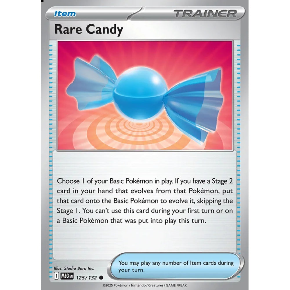 Rare Candy Common 125/132 Pokemon Card Game Mega Evolution