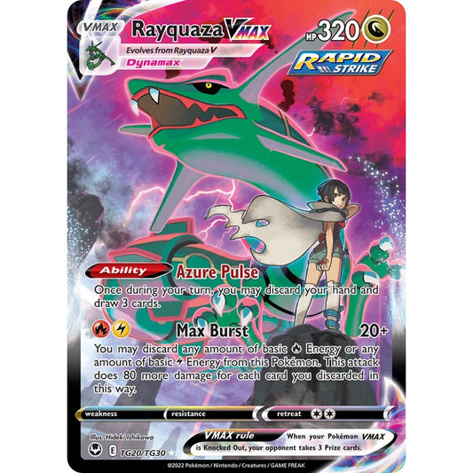 Rayquaza VMAX Holo Rare VMAX TG20/TG30 Pokemon Card Game Silver Tempest