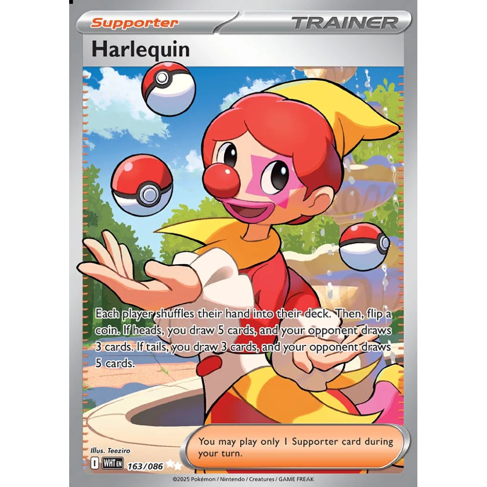 Harlequin Ultra Rare 163/086 Pokemon Card Game White Flare