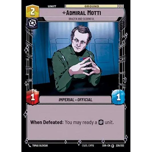 Admiral Motti, 226, S, Star Wars Unlimited, Sparks Of Rebellion