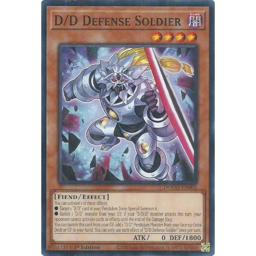 D/D Defense Soldier DOOD-EN002 Common Yu-Gi-Oh Doom of Dimensions