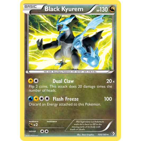 Black Kyurem Rare 100/149 Pokemon Card Game Boundaries Crossed