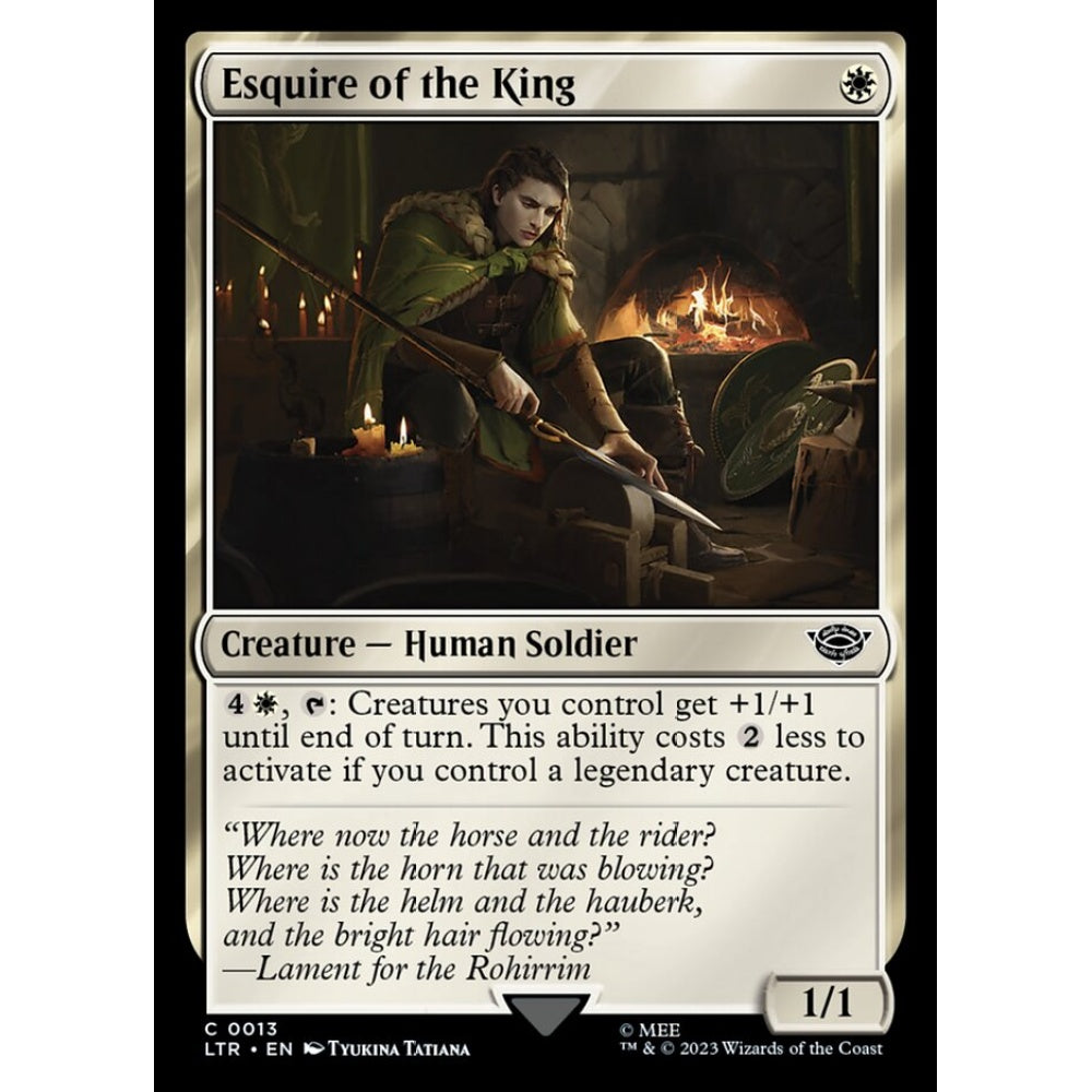 Esquire of the King, common, 13, Magic the Gathering, The Lord of the Rings: Tales of Middle-earth