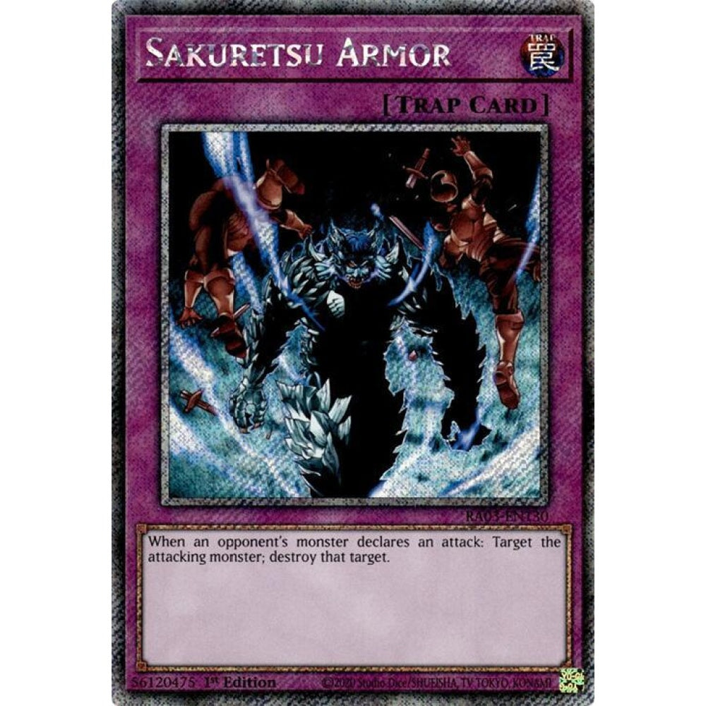 Sakuretsu Armor (Platinum Secret Rare) RA03-EN130 Platinum Rare Yu-Gi-Oh Quarter Century Bonanza