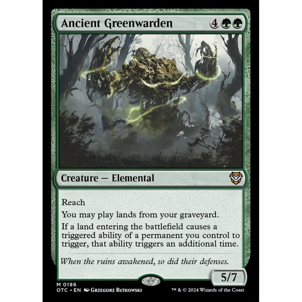 Ancient Greenwarden, 186, mythic, Magic: The Gathering, Outlaws of Thunder Junction