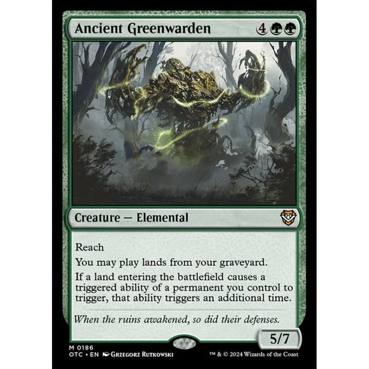 Ancient Greenwarden, 186, mythic, Magic: The Gathering, Outlaws of Thunder Junction