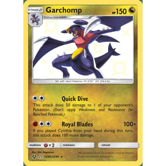 Garchomp Double Rare SV40/SV94 Pokemon Card Game Hidden Fates