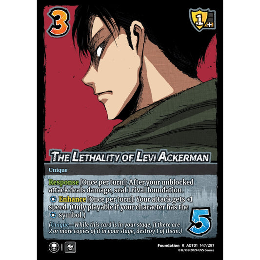 The Lethality of Levi Ackerman, 147/297, R, UniVersus, Attack on Titan: Battle for Humanity