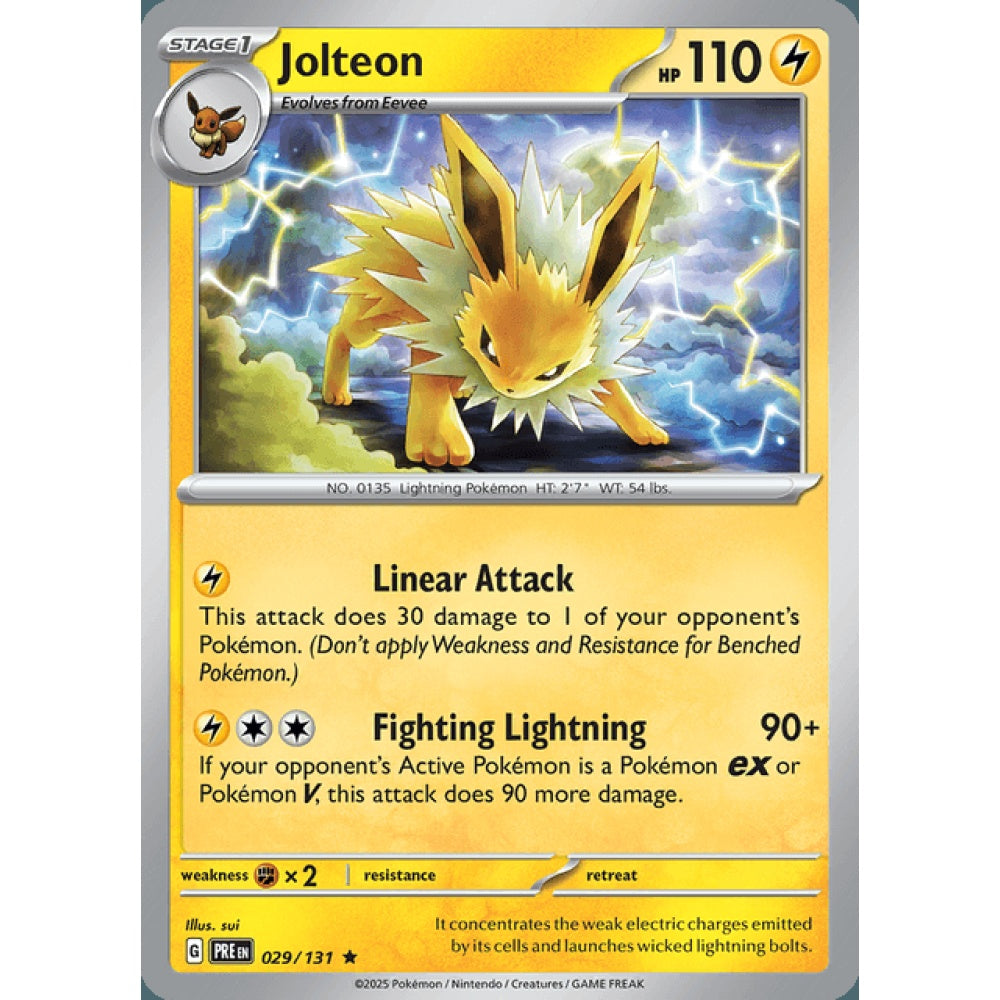 Jolteon Rare 029/131 Pokemon Card Game Prismatic Evolutions