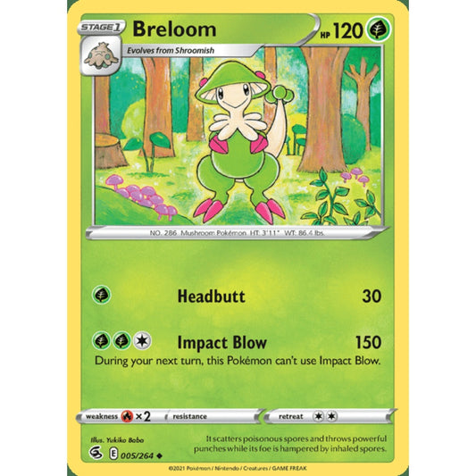 Breloom Uncommon 005/264 Pokemon Card Game Fusion Strike