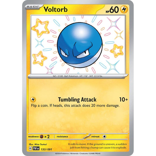 Voltorb Shiny Rare 133/091 Pokemon Card Game Paldean Fates