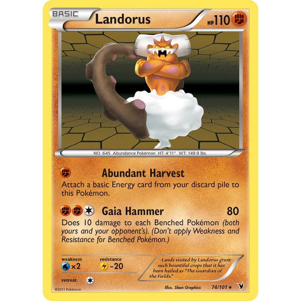 Landorus Rare Holo 74/101 Pokemon Card Game Noble Victories