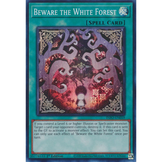 Beware the White Forest INFO-EN059 Super Super Rare Yu-Gi-Oh The Infinite Forbidden in Art