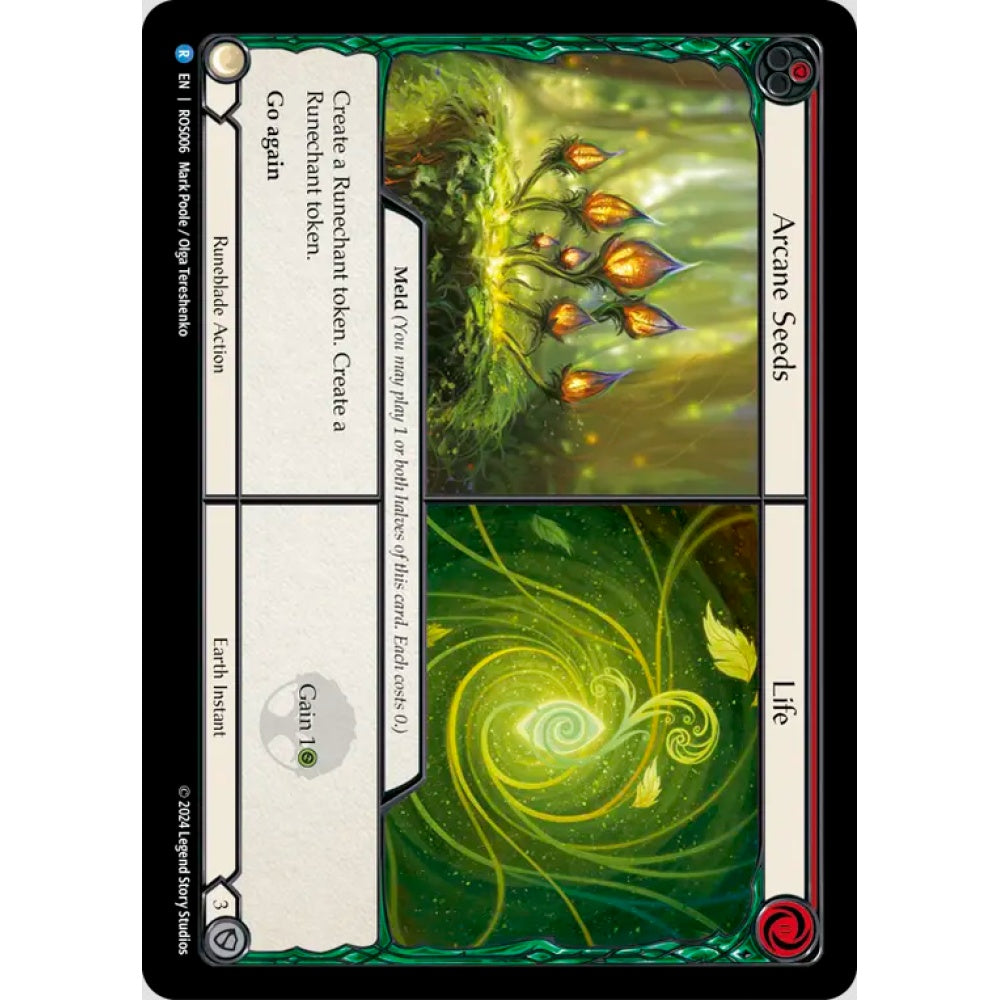 Arcane Seeds//Life, ROS006, Rare, Flesh and Blood, Rosetta