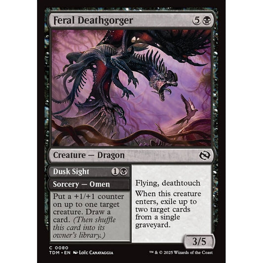 Feral Deathgorger // Dusk Sight common 80 Magic the Gathering Tarkir: Dragonstorm