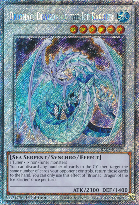 Brionac, Dragon of the Ice Barrier DUDE-EN008 Ultra Ultra Rare Yu-Gi-Oh Duel Devastator in Art