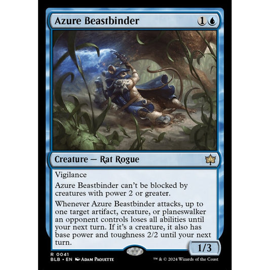 Azure Beastbinder, 41, rare, Magic: The Gathering, Bloomburrow