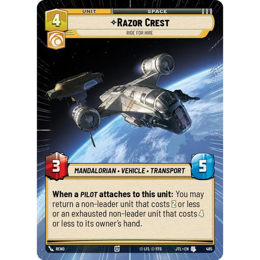 Razor Crest, U, JTL 485) Hyperspace, Star Wars Unlimited