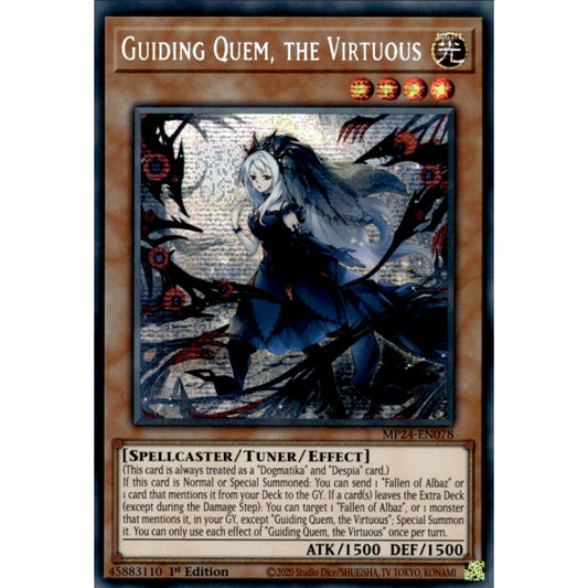 Guiding Quem, the Virtuous, MP24-EN078, Prismatic Secret Rare, Yu-Gi-Oh!, 25th Anniversary Tin: Dueling Mirrors