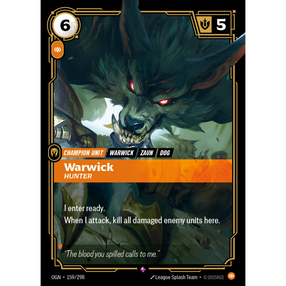 Warwick, Hunter OGN-159/298 Riftbound Card Game Origins Rare