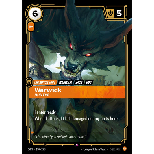 Warwick, Hunter OGN-159/298 Riftbound Card Game Origins Rare