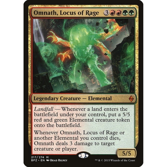 Omnath, Locus of Rage mythic 217 Magic the Gathering Battle for Zendikar