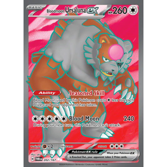 Bloodmoon Ursaluna ex Full Art 202/167 Pokemon Card Game Twilight Masquerade