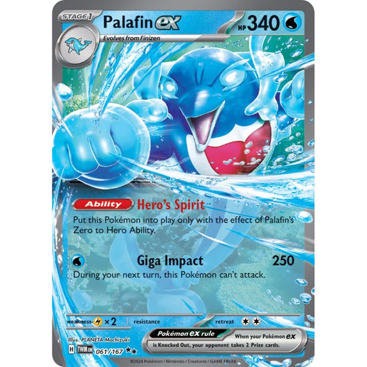 Palafin ex Double Rare 061/167 Pokemon Card Game Twilight Masquerade